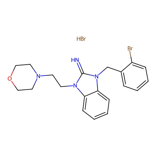 1-(2-bromobenzyl)-3-(2-morpholinoethyl)-1H-benzo[d]imidazol-2(3H)-imine hydrobromide structure