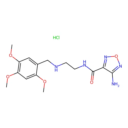 4-amino-N-(2-((2,4,5-trimethoxybenzyl)amino)ethyl)-1,2,5-oxadiazole-3-carboxamide hydrochloride structure