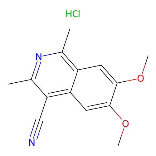 6,7-Dimethoxy-1,3-dimethylisoquinoline-4-carbonitrile hydrochloride structure