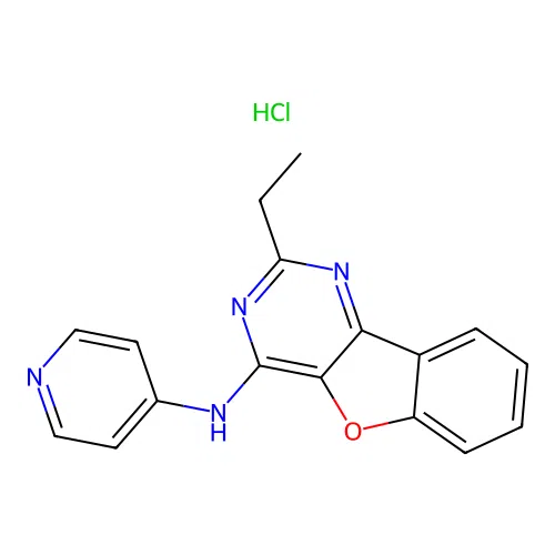 2-ethyl-N-(pyridin-4-yl)benzofuro[3,2-d]pyrimidin-4-amine hydrochloride structure