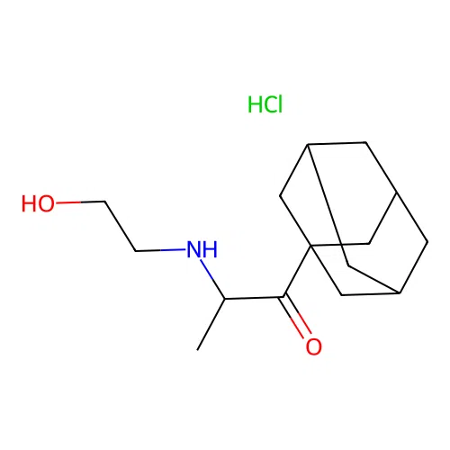 1-((3r,5r,7r)-adamantan-1-yl)-2-((2-hydroxyethyl)amino)propan-1-one hydrochloride structure