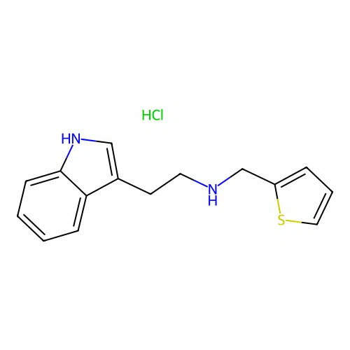 [2-(1H-indol-3-yl)ethyl][(thiophen-2-yl)methyl]amine hydrochloride structure