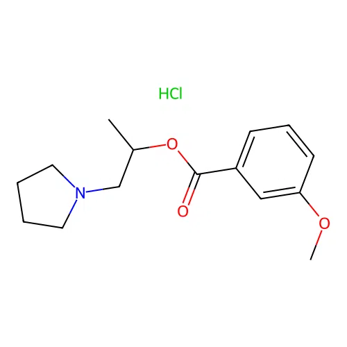 1-(Pyrrolidin-1-YL)propan-2-YL 3-methoxybenzoate hydrochloride structure