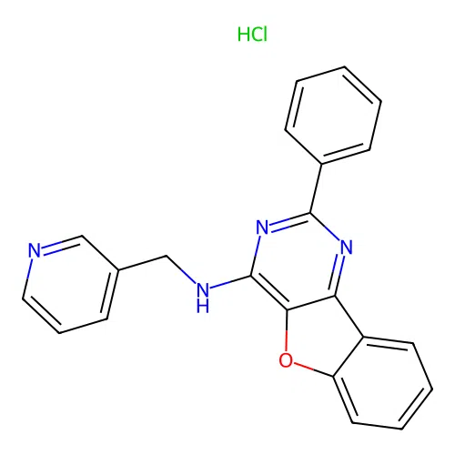 2-phenyl-N-(pyridin-3-ylmethyl)benzofuro[3,2-d]pyrimidin-4-amine hydrochloride structure