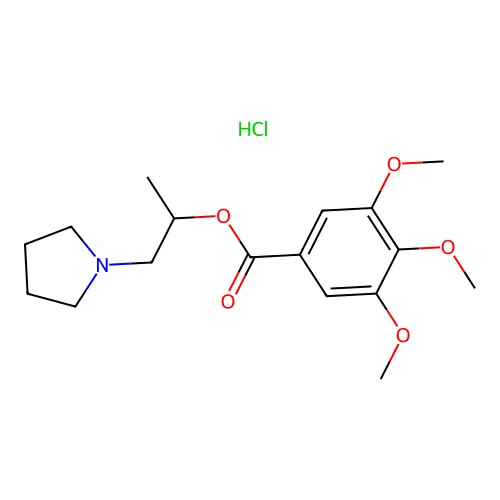 3,4,5-Trimethoxy-benzoic acid 1-methyl-2-pyrrolidin-1-yl-ethyl ester structure