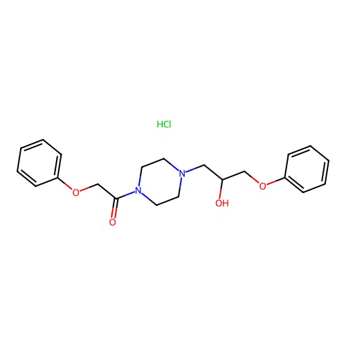 1-(4-(2-Hydroxy-3-phenoxypropyl)piperazin-1-yl)-2-phenoxyethanone hydrochloride structure