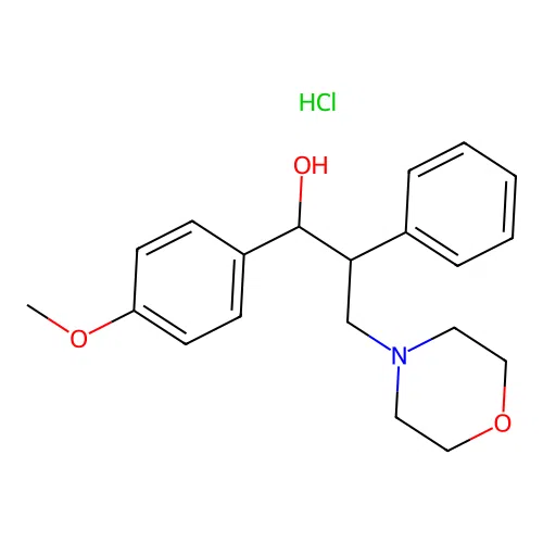 1-(4-Methoxyphenyl)-3-morpholino-2-phenylpropan-1-ol hydrochloride structure