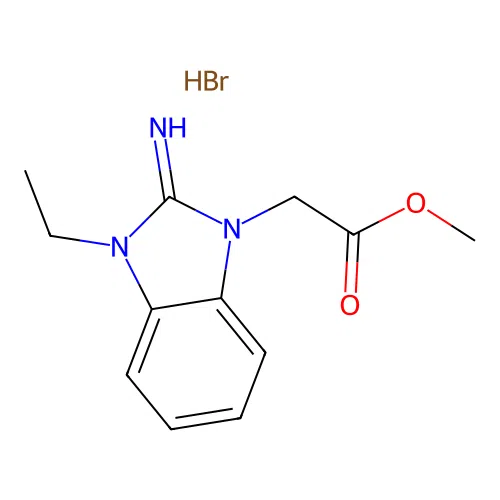 methyl 2-(3-ethyl-2-imino-2,3-dihydro-1H-benzo[d]imidazol-1-yl)acetate hydrobromide structure