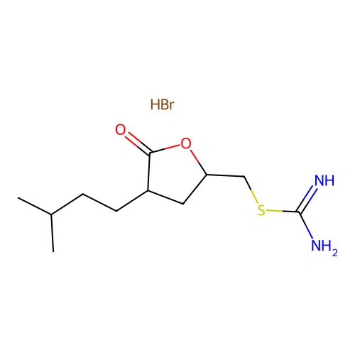 2-[4-(3-Methyl-butyl)-5-oxo-tetrahydro-furan-2-ylmethyl]-isothiourea structure