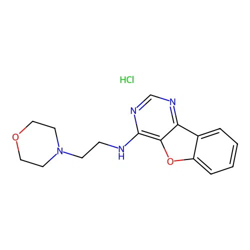 N-(2-morpholinoethyl)benzofuro[3,2-d]pyrimidin-4-amine hydrochloride structure