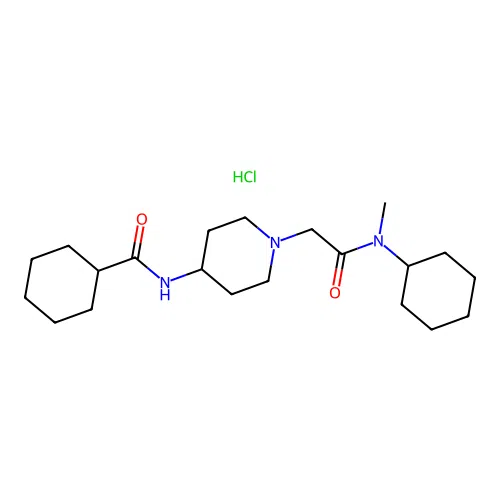 Cyclohexanecarboxylic acid {1-[(cyclohexyl-methyl-carbamoyl)-methyl]-piperidin-4-yl}-amide structure