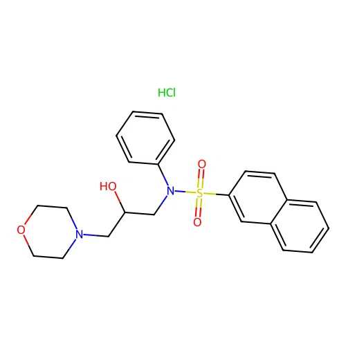 N-(2-hydroxy-3-morpholinopropyl)-N-phenylnaphthalene-2-sulfonamide hydrochloride structure