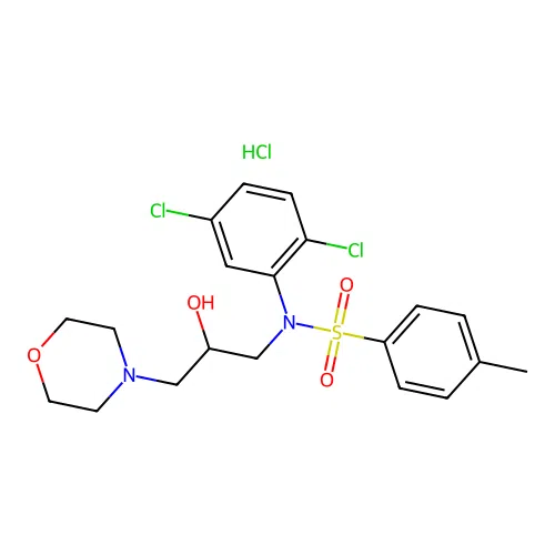 N-(2,5-dichlorophenyl)-N-(2-hydroxy-3-morpholinopropyl)-4-methylbenzenesulfonamide hydrochloride structure