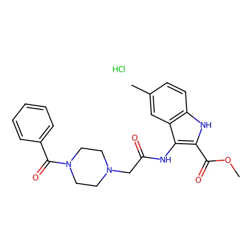 methyl 3-(2-(4-benzoylpiperazin-1-yl)acetamido)-5-methyl-1H-indole-2-carboxylate hydrochloride structure