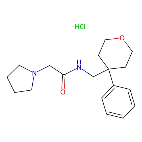 N-(4-Phenyl-tetrahydro-pyran-4-ylmethyl)-2-pyrrolidin-1-yl-acetamide structure