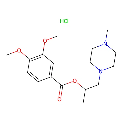 1-(4-Methylpiperazin-1-yl)propan-2-yl 3,4-dimethoxybenzoate hydrochloride structure
