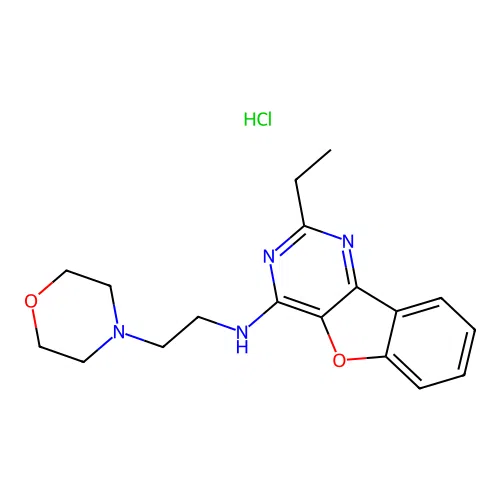 2-ethyl-N-(2-morpholinoethyl)benzofuro[3,2-d]pyrimidin-4-amine hydrochloride structure