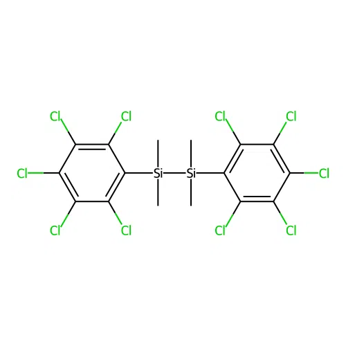 1,2-Bis(pentachlorophenyl)-1,1,2,2-tetramethyldisilane structure