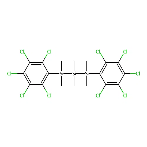 1,3-Bis(pentachlorophenyl)-1,1,2,2,3,3-hexamethyltrisilane structure