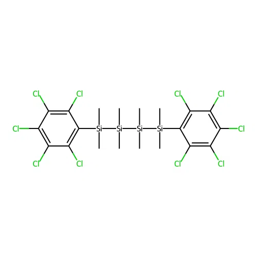 1,4-Bis(pentachlorophenyl)-1,1,2,2,3,3,4,4-octamethyltetrasilane structure