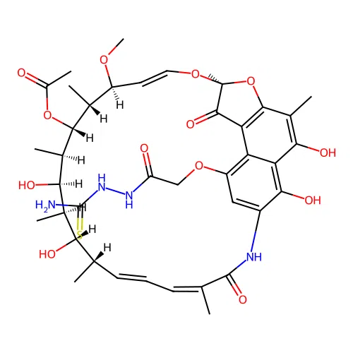 Rifamycin B, 2-(aminothioxomethyl)hydrazide structure