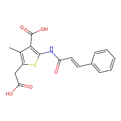 2-Thiopheneacetic acid, 4-carboxy-5-cinnamamido-3-methyl- structure