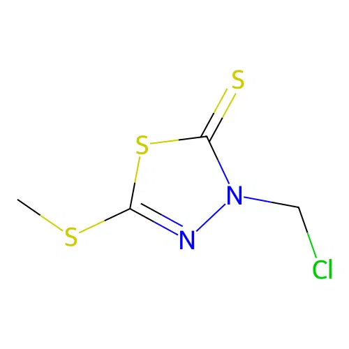 3-(Chloromethyl)-5-methylthio-1,3,4-thiadiazoline-2-thione structure