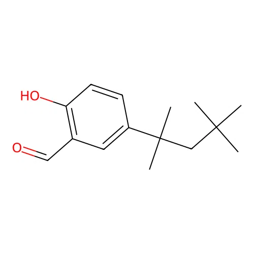 Benzaldehyde, 2-hydroxy, 5-(1,1,3,3-tetramethylbutyl) structure