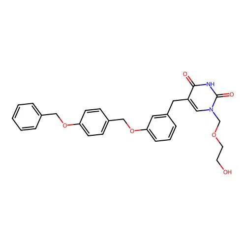 5-(Benzyloxybenzyloxybenzyl)acyclouridine structure