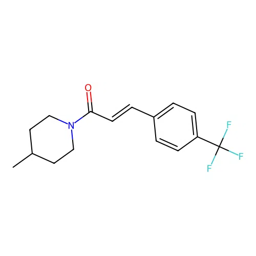 Piperidine, 4-methyl-1-(1-oxo-3-(4-(trifluoromethyl)phenyl)-2-propenyl)- structure