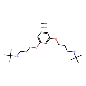 1,3-Bis(3-tert-butylamino-1-propoxy)benzene dimethiodide structure
