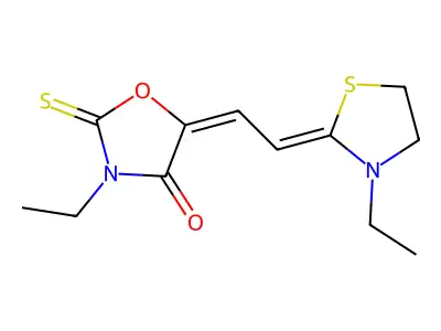 4-Oxazolidinone, 3-ethyl-5-[(3-ethyl-2-thiazolidinylidene)ethylidene]-2-thioxo- structure