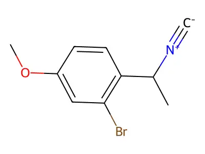 2-Bromo-1-(1-isocyanoethyl)-4-methoxybenzene structure