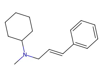 N-methyl-N-(3-phenylprop-2-enyl)cyclohexanamine structure