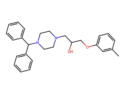 1-(4-Benzhydrylpiperazin-1-yl)-3-(3-methylphenoxy)propan-2-ol structure