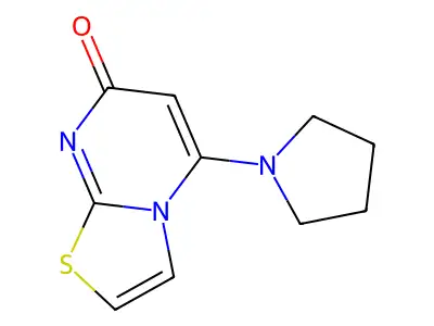 7H-Thiazolo(3,2-a)pyrimidin-7-one, 5-(1-pyrrolidinyl)- structure