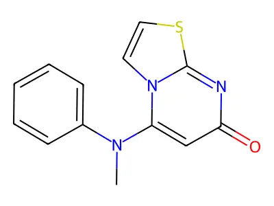 7H-Thiazolo(3,2-a)pyrimidin-7-one, 5-(N-methylanilino)- structure