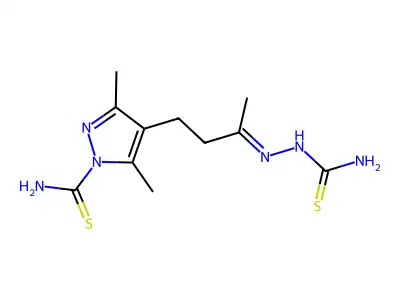 4-[(3E)-3-(carbamothioylhydrazinylidene)butyl]-3,5-dimethylp structure