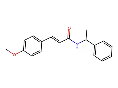 (2E)-3-(4-methoxyphenyl)-N-(1-phenylethyl)prop-2-enamide structure