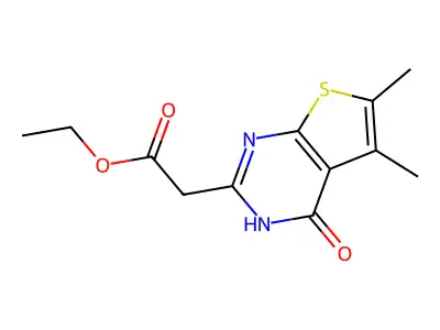 Ethyl 2-(5,6-dimethyl-4-oxo-3,4-dihydrothieno[2,3-d]pyrimidin-2-yl)acetate structure