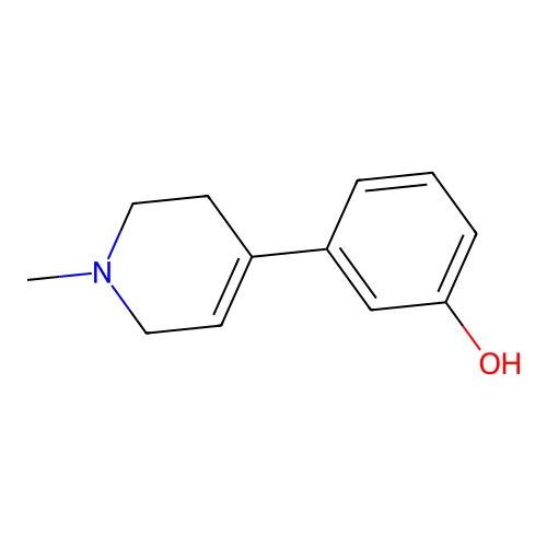 1-Methyl-4-(3-hydroxyphenyl)-1,2,3,6-tetrahydropyridine structure