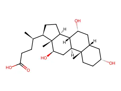 3alpha,7alpha,12beta-Trihydroxy-5beta-cholanic acid structure