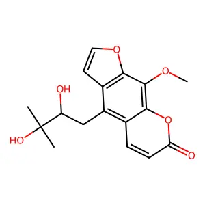 7H-Furo(3,2-g)(1)benzopyran-7-one, 4-(2,3-dihydroxy-3-methylbutyl)-9-methoxy- structure