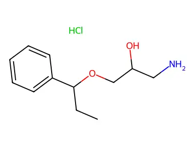 1-amino-3-(1-phenylpropoxy)propan-2-ol Hydrochloride structure