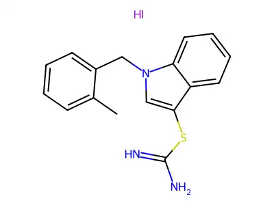 1-(2-Methylbenzyl)-1H-indol-3-yl imidothiocarbamate hydroiodide structure
