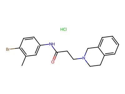 N-(4-bromo-3-methylphenyl)-3-(3,4-dihydro-1H-isoquinolin-2-yl)propanamide;hydrochloride structure