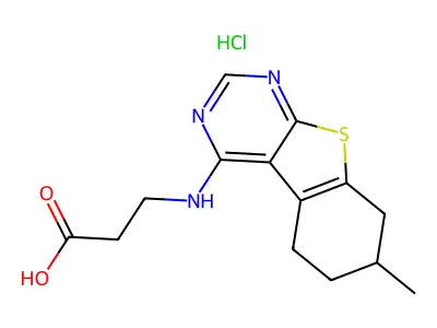 N-(7-Methyl-5,6,7,8-tetrahydrobenzothieno[2,3-d]pyrimidin-4-yl)-b-alanine HCl structure