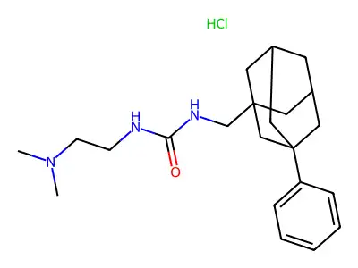 3-[2-(Dimethylamino)ethyl]-1-[(3-phenyladamantan-1-YL)methyl]urea hydrochloride structure