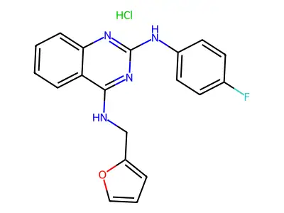 N2-(4-Fluorophenyl)-N4-(furan-2-ylmethyl)quinazoline-2,4-diamine hydrochloride structure