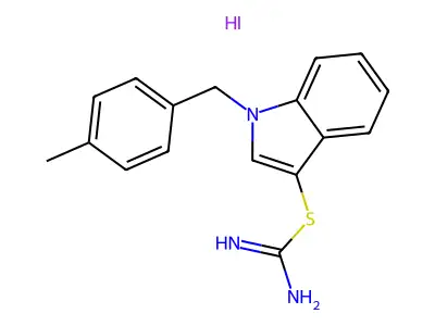 1-(4-Methylbenzyl)-1H-indol-3-yl imidothiocarbamate hydroiodide structure